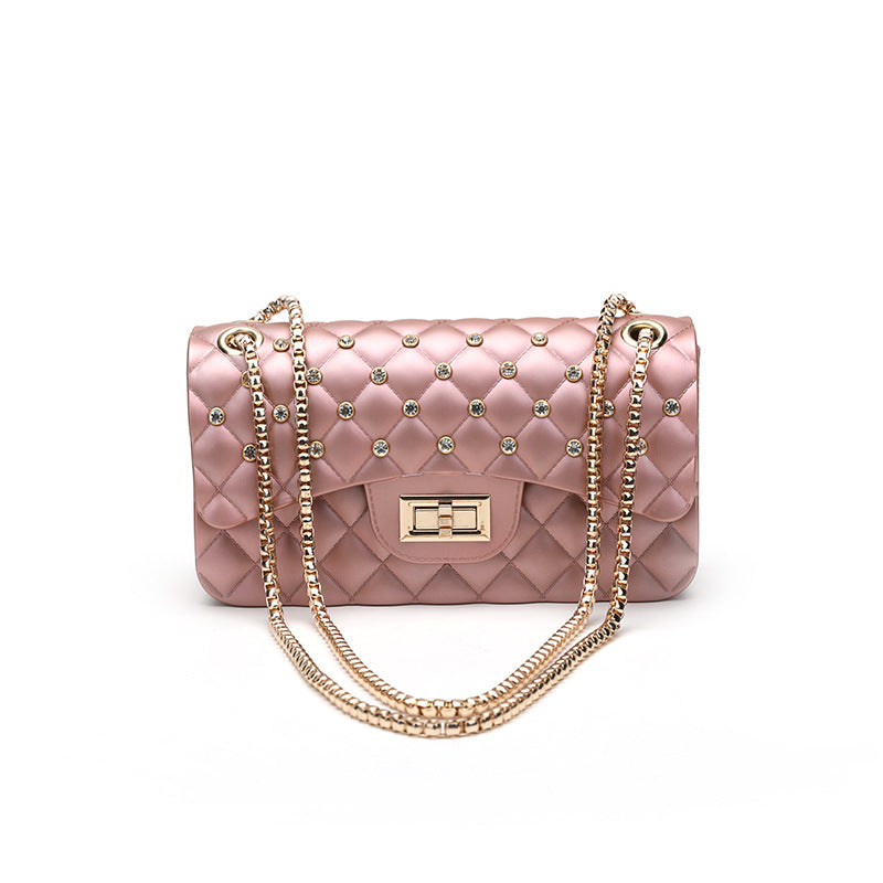 Diamond Chain One-Shoulder Diagonal Small Square Bag Michan Direct