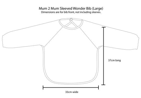 2 PACK - Mum 2 Mum Long Sleeved Wonder Bib LARGE 18m - 3 years - Grey & Navy Baby&More