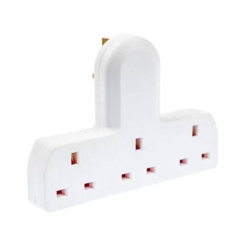 Electric Gang Extension 3 Way Wall Socket UK Mains Plug Adaptor Convert Extender 13A Luxe By Sarah
