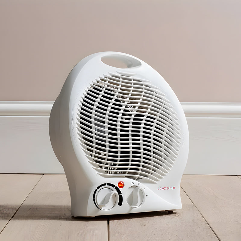 2000W Plastic Upright Fan Heater Portable Heater with Thermostat - White Luxe By Sarah