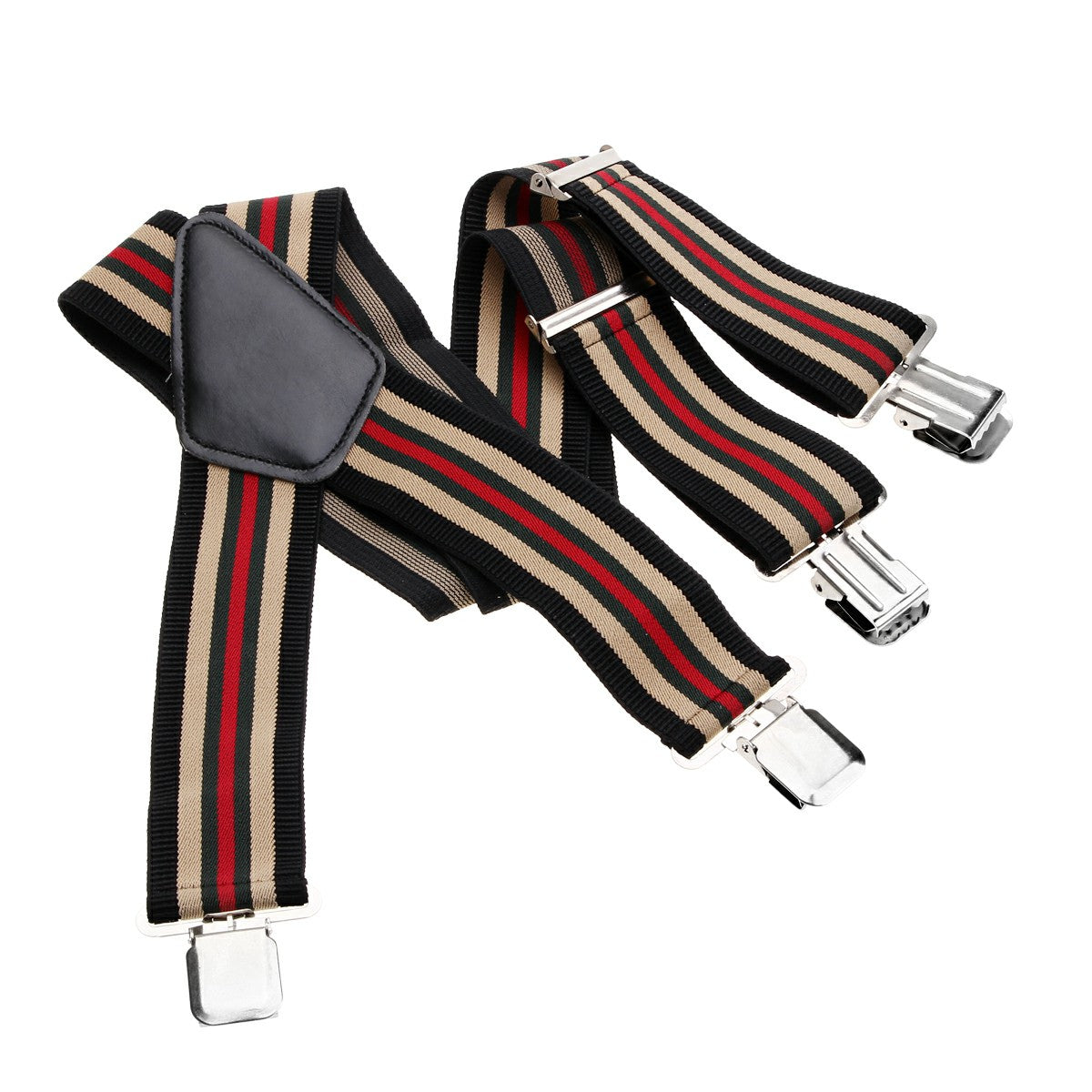 Adjustable Stripe Plain Mens Braces Suspenders Heavy Duty Trouser Elastic 50mm