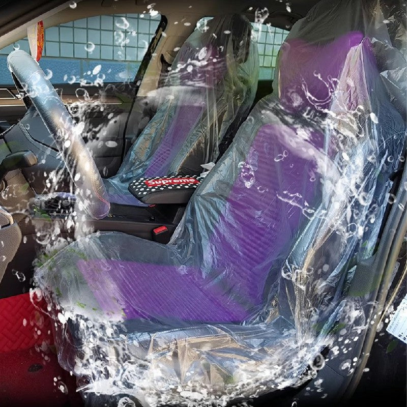 100pcs Disposable Plastic Car Seat Covers Vehicle Cover Valet Protective - Luxe By Sarah