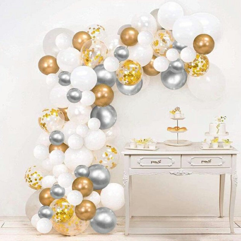 Balloon Arch Garland Kit Gold Confetti 120 pcs 12 Inch Latex Balloons - Luxe By Sarah