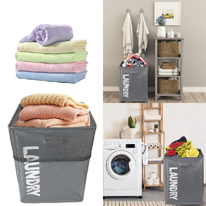 Laundry Basket Collapsible on Wheels Washing Clothes Bin Slim Rolling Hamper - Grey
