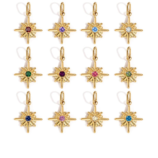 Star Shiny Birthstone Charms