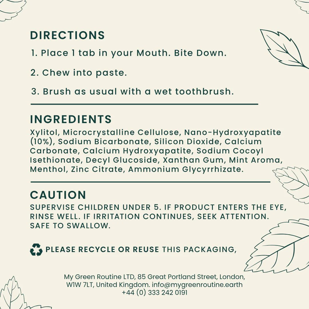 MGR Toothpaste Tablets Glass Jar (100pcs) My Green Routine