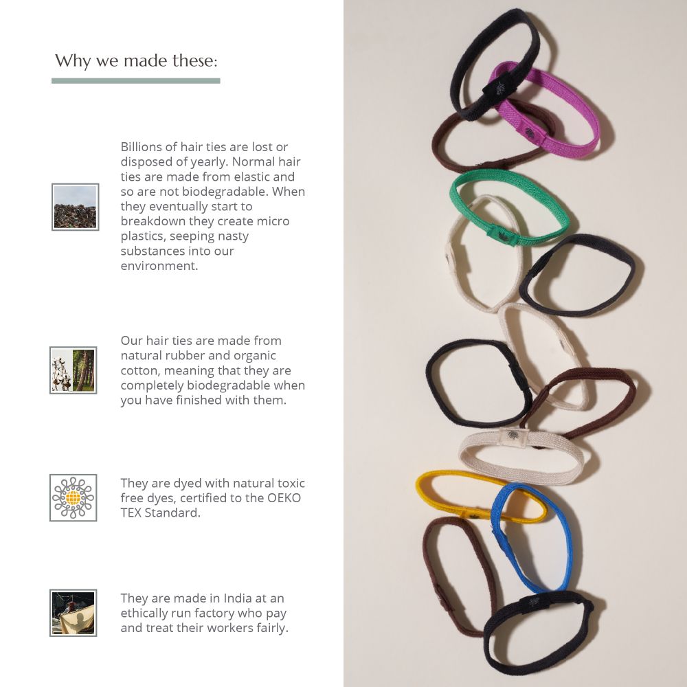 Plastic Free Hair Ties - 6 Pack - Blonde Wild And Stone