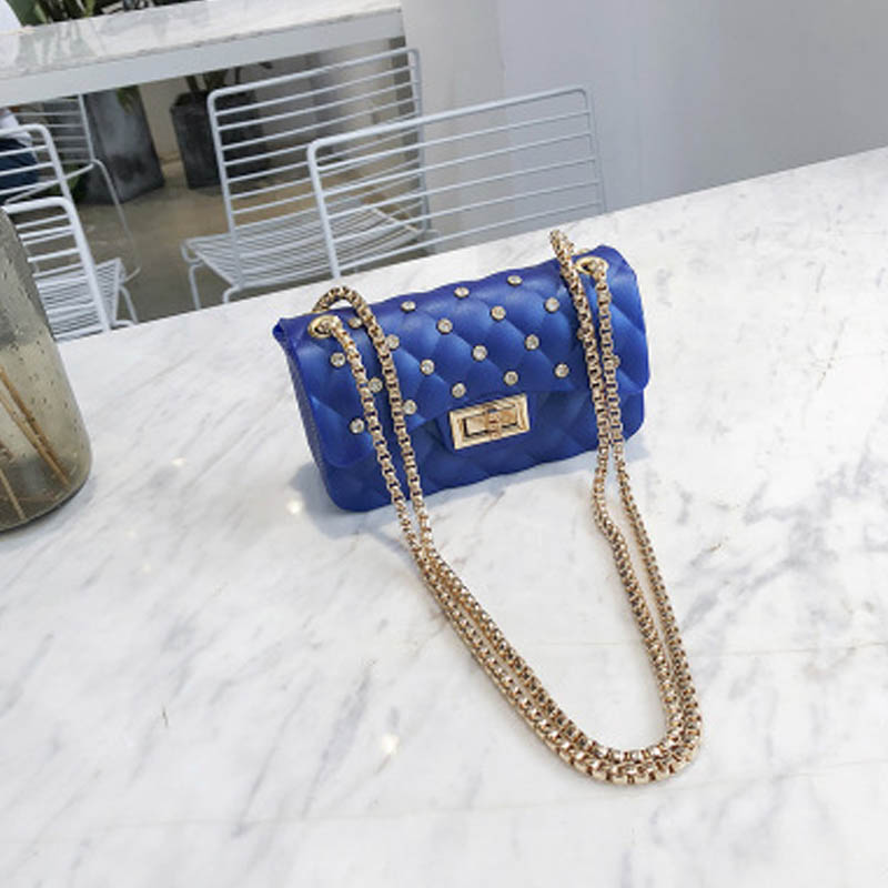 Diamond Chain One-Shoulder Diagonal Small Square Bag Michan Direct