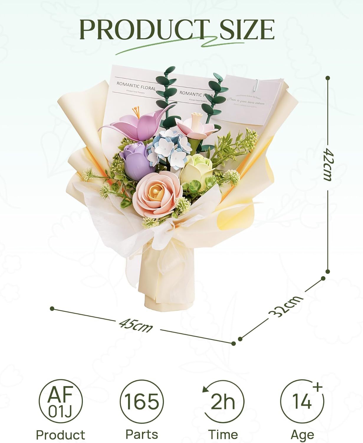 Plastic Flower Puzzle ROBOTIME 3D, Spring Time Bouquet DIY Model Kits For Gift AF01J Luxe By Sarah