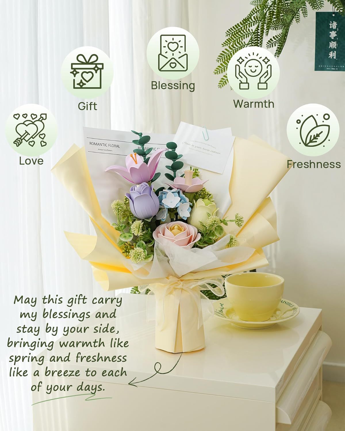 Plastic Flower Puzzle ROBOTIME 3D, Spring Time Bouquet DIY Model Kits For Gift AF01J Luxe By Sarah