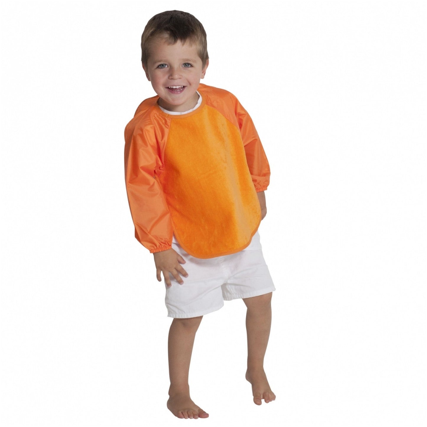 2 PACK - Mum 2 Mum Long Sleeved Wonder Bibs LARGE 18m - 3 years - Orange & Navy Baby&More