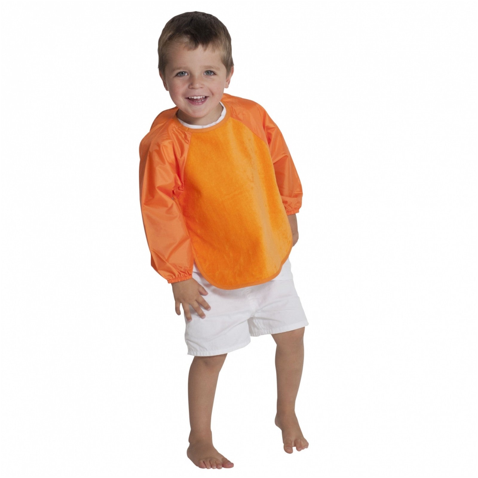 2 PACK - Mum 2 Mum Long Sleeved Wonder Bibs LARGE 18m - 3 years - Orange & Navy Baby&More