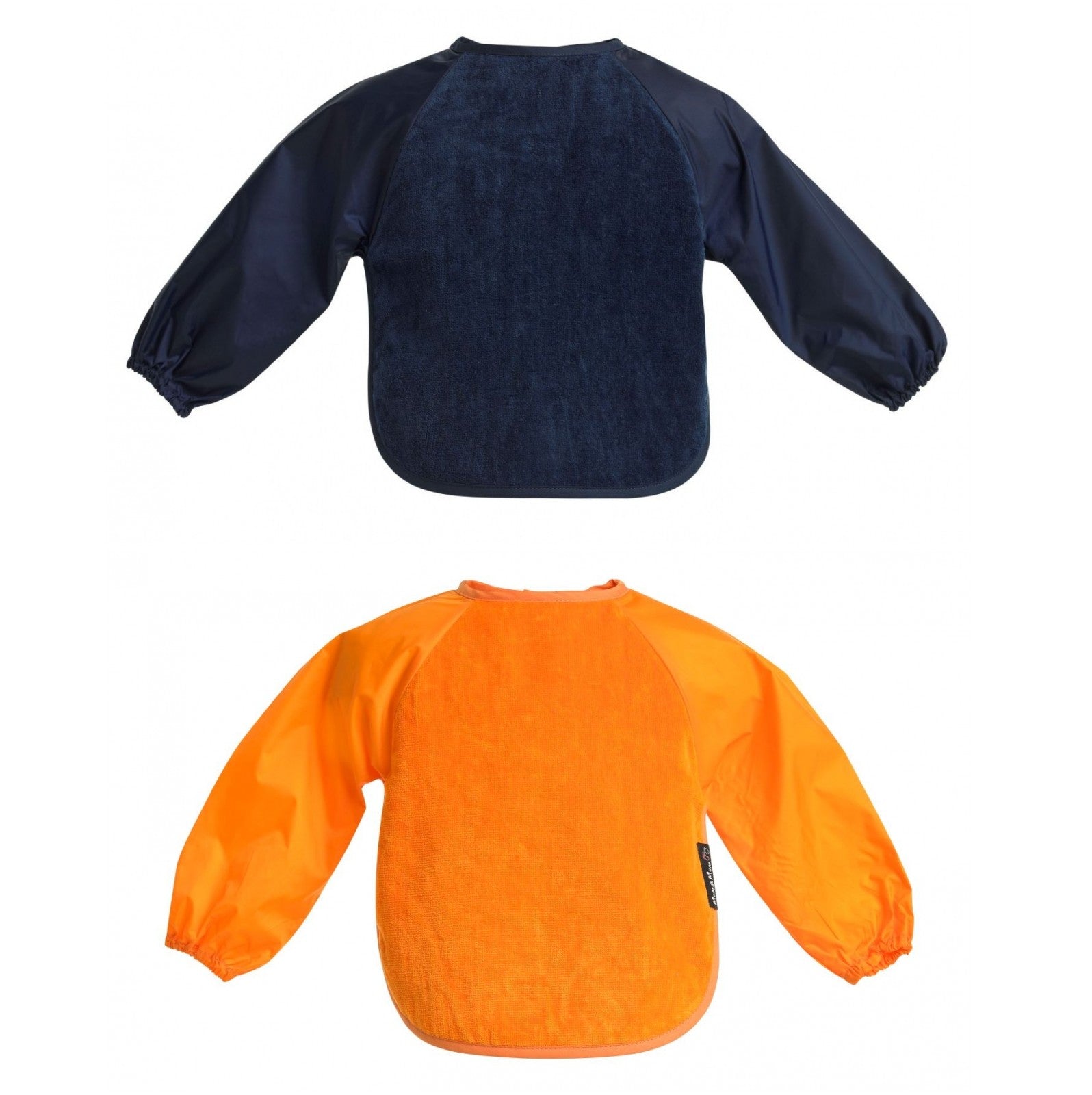 2 PACK - Mum 2 Mum Long Sleeved Wonder Bibs LARGE 18m - 3 years - Orange & Navy Baby&More