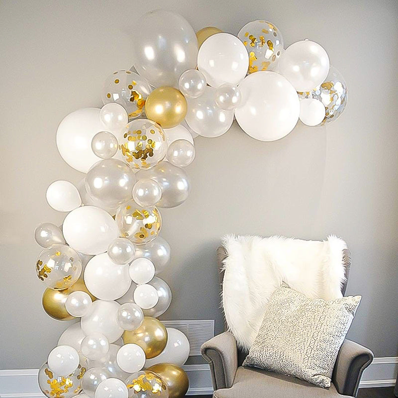 Balloon Arch Garland Kit Gold Confetti 120 pcs 12 Inch Latex Balloons - Luxe By Sarah