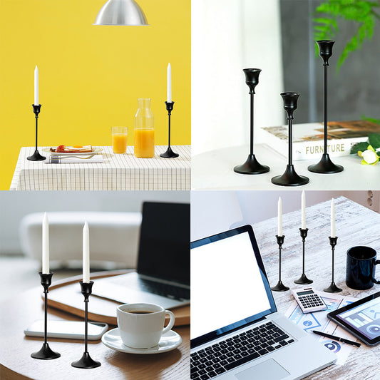 Candlestick Holder 3pcs Decorative for Fireplace Dinning Table Home Decorations - Gold Luxe By Sarah