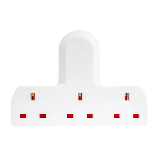 Electric Gang Extension 3 Way Wall Socket UK Mains Plug Adaptor Convert Extender 13A Luxe By Sarah