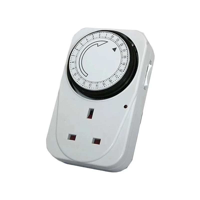 24 Hour Electric Mains Plug In Timer Switch Time Clock Socket UK 3 Pin Adapter- Luxe By Sarah