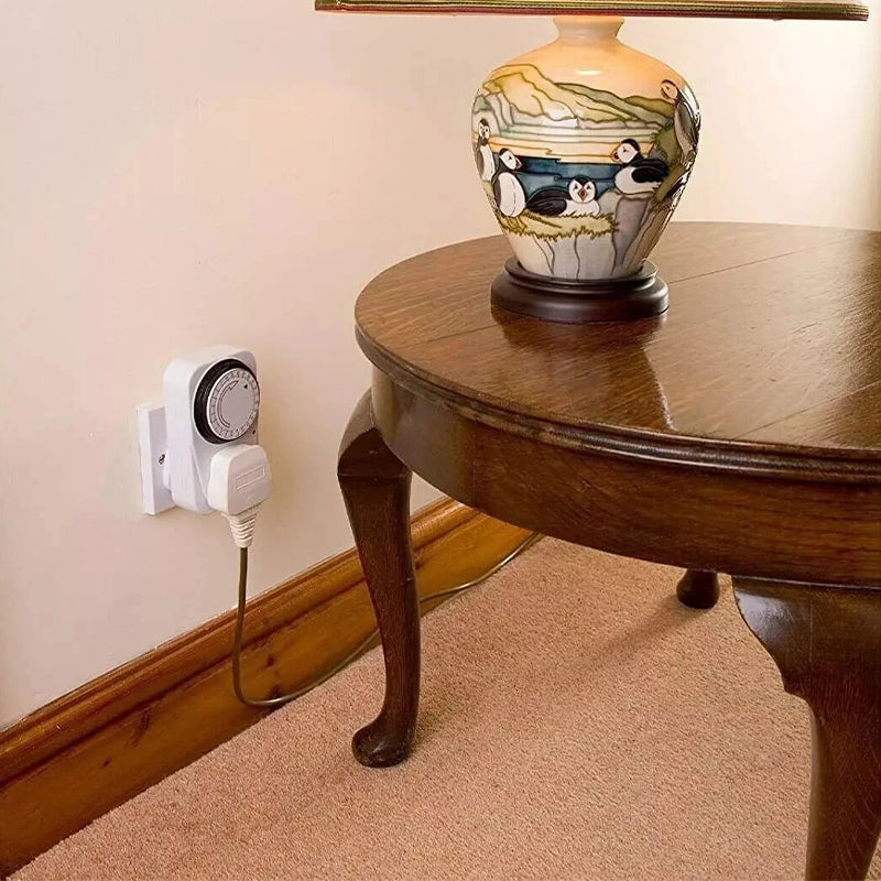 24 Hour Electric Mains Plug In Timer Switch Time Clock Socket UK 3 Pin Adapter- Luxe By Sarah