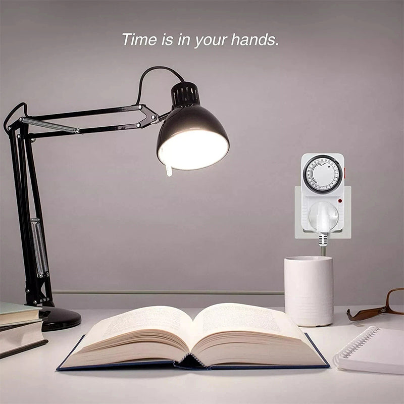 24 Hour Electric Mains Plug In Timer Switch Time Clock Socket UK 3 Pin Adapter- Luxe By Sarah