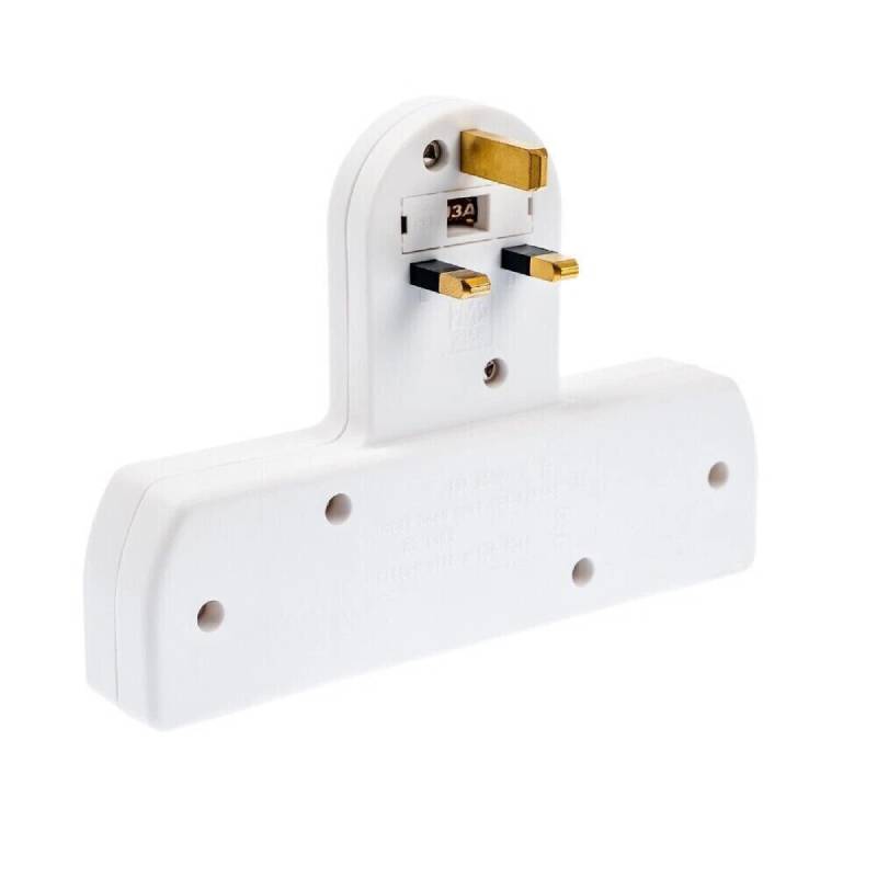 Electric Gang Extension 3 Way Wall Socket UK Mains Plug Adaptor Convert Extender 13A Luxe By Sarah