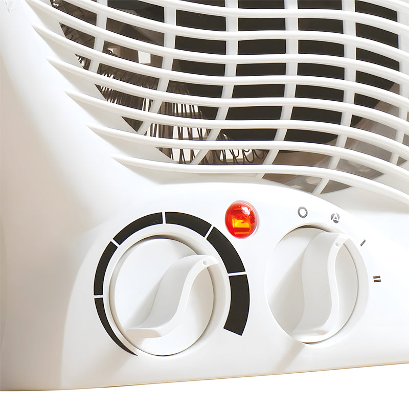 2000W Plastic Upright Fan Heater Portable Heater with Thermostat - White Luxe By Sarah