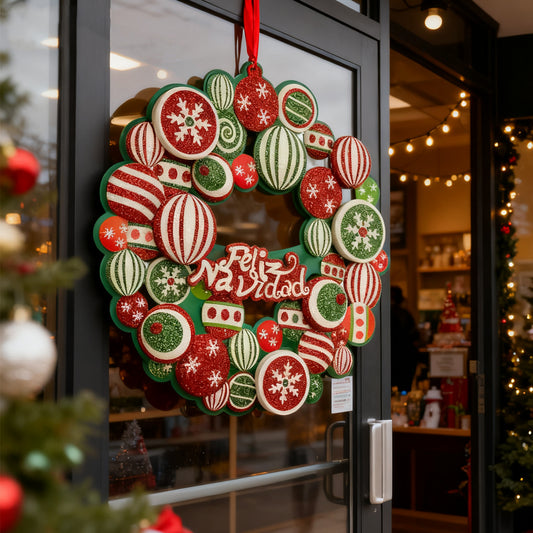 Santa Claus Elk 13.78 Inch Christmas Ornaments for Front Door Xmas Balls for Outdoor Indoor - Luxe By Sarah