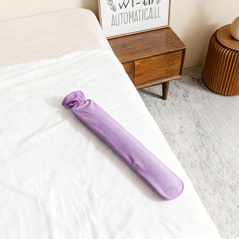 2.5ft Long Hot Water Bottle with Fleece Cover for Compress Pain Relief Random Color GoDropship