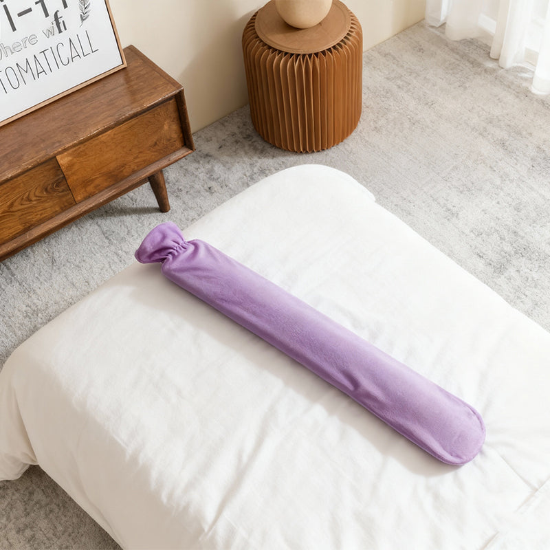 2.5ft Long Hot Water Bottle with Fleece Cover for Compress Pain Relief Random Color GoDropship
