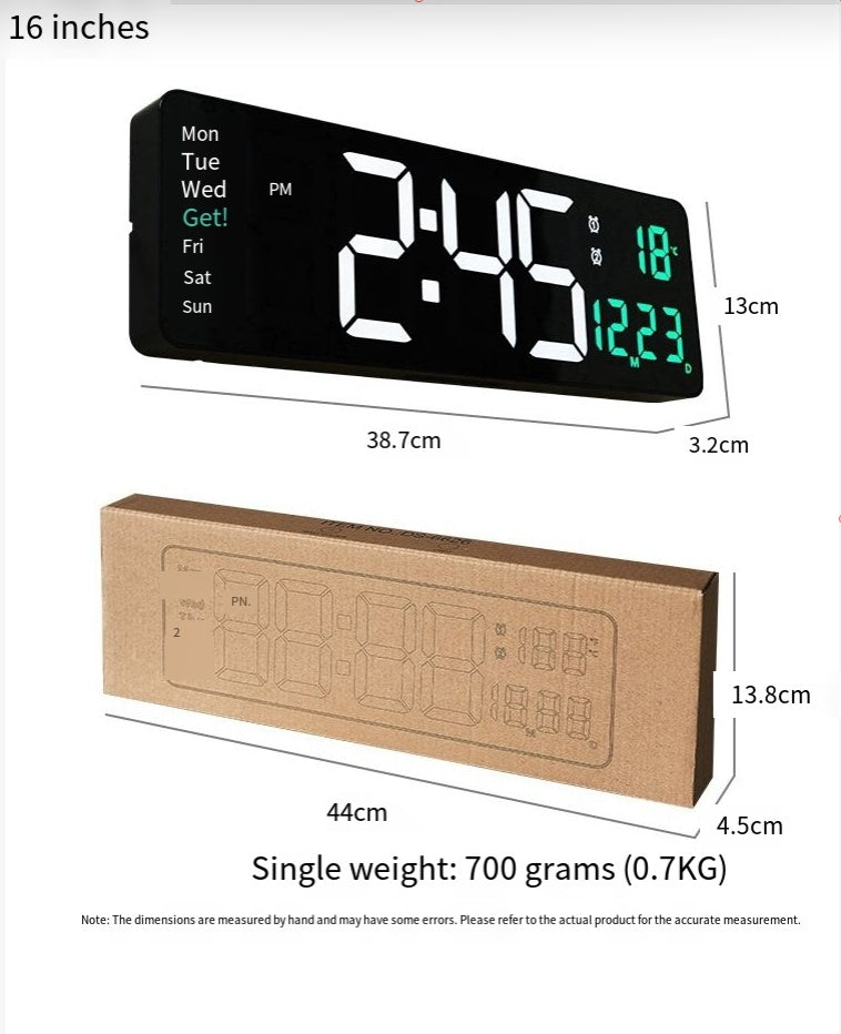 UK 16-inch LED Digital Clock With Battery - Luxe By Sarah