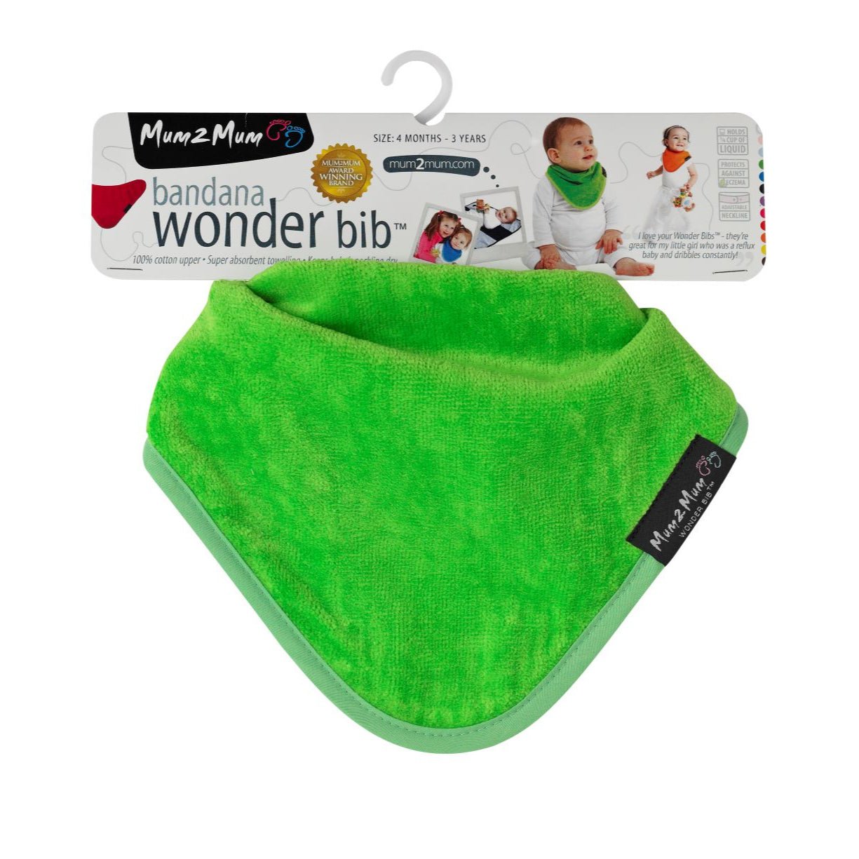 3 PACK - Mum 2 Mum Bandana Style Wonder Bibs - Red / Lime / Teal Baby&More