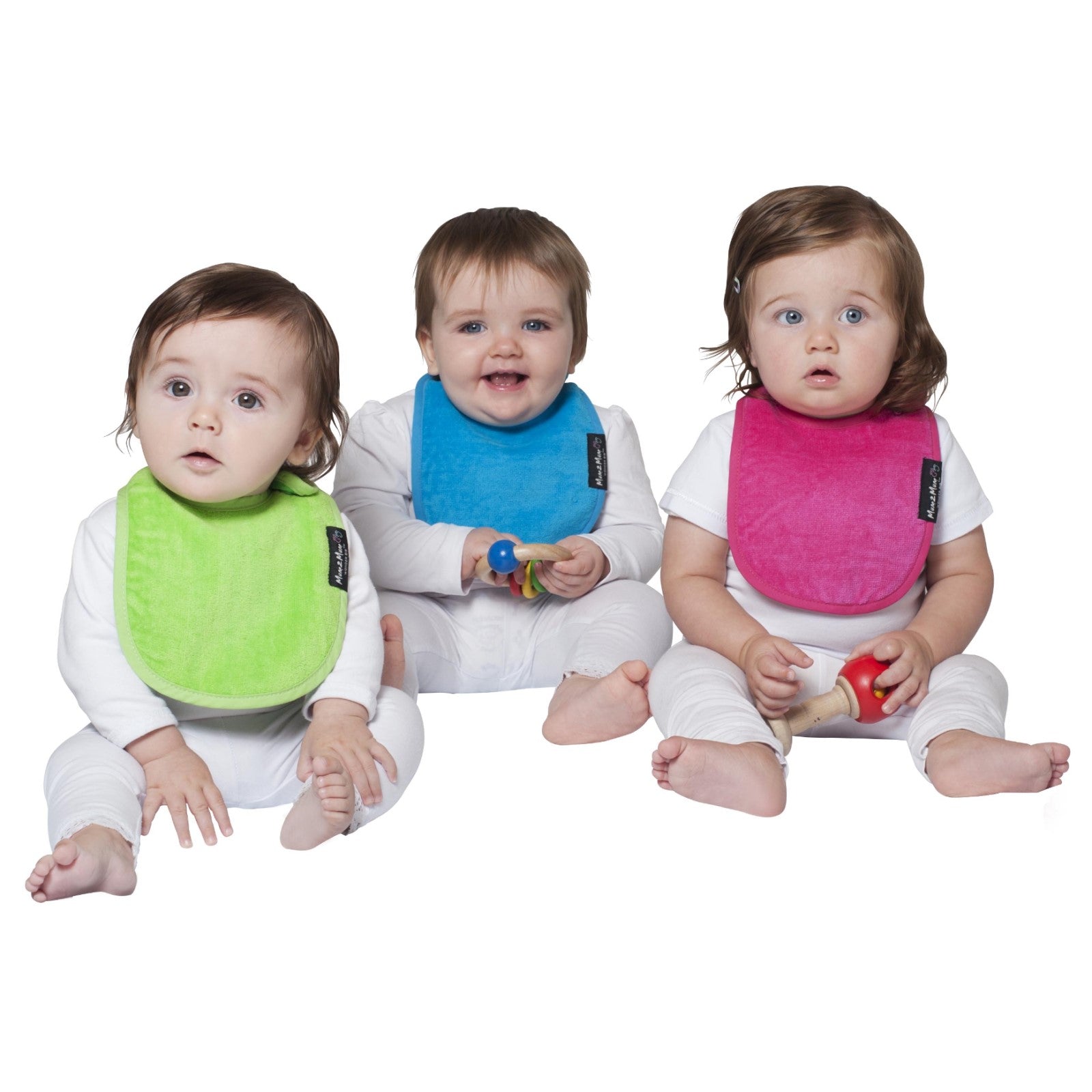3 PACK - Mum 2 Mum Infant Wonder Bibs - Red / Lime / Teal Baby&More