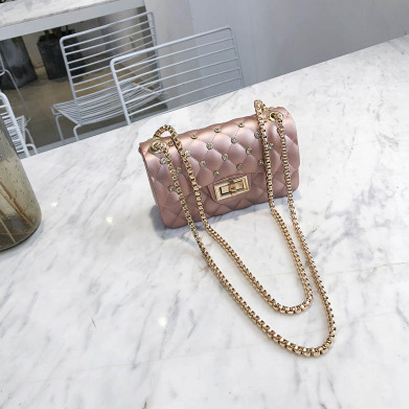 Diamond Chain One-Shoulder Diagonal Small Square Bag Michan Direct