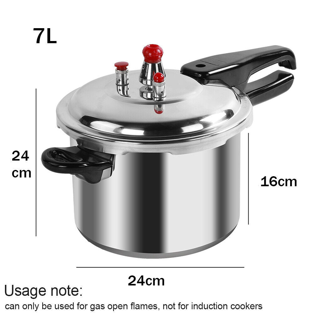 Pressure Cooker 7LHome Dual Handle Aluminum  Kitchen Catering Cookware UK Luxe By Sarah