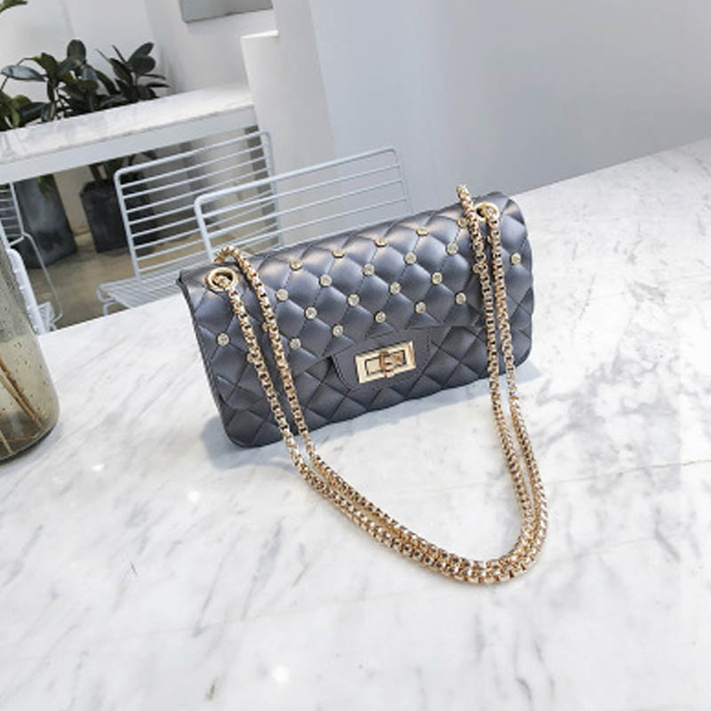 Diamond Chain One-Shoulder Diagonal Small Square Bag Michan Direct