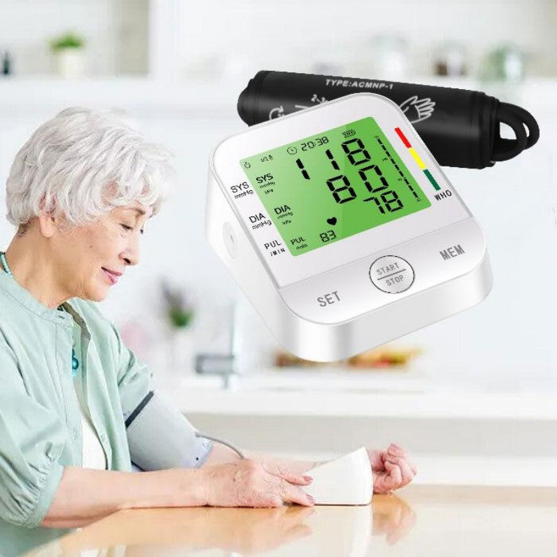 Home Arm Blood Pressure Monitor With Large Arm Cuff, Voice Announcement, Three-color Backlight And Large Display - Luxe By Sarah