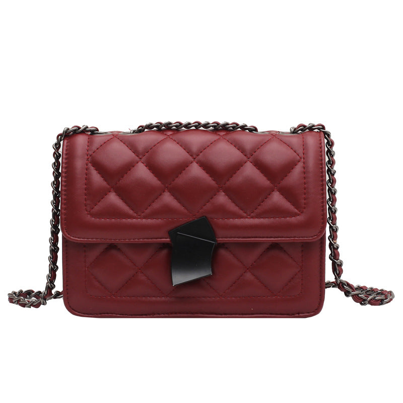 New trendy fashion texture messenger bag all-match one-shoulder small square bag Michan Direct