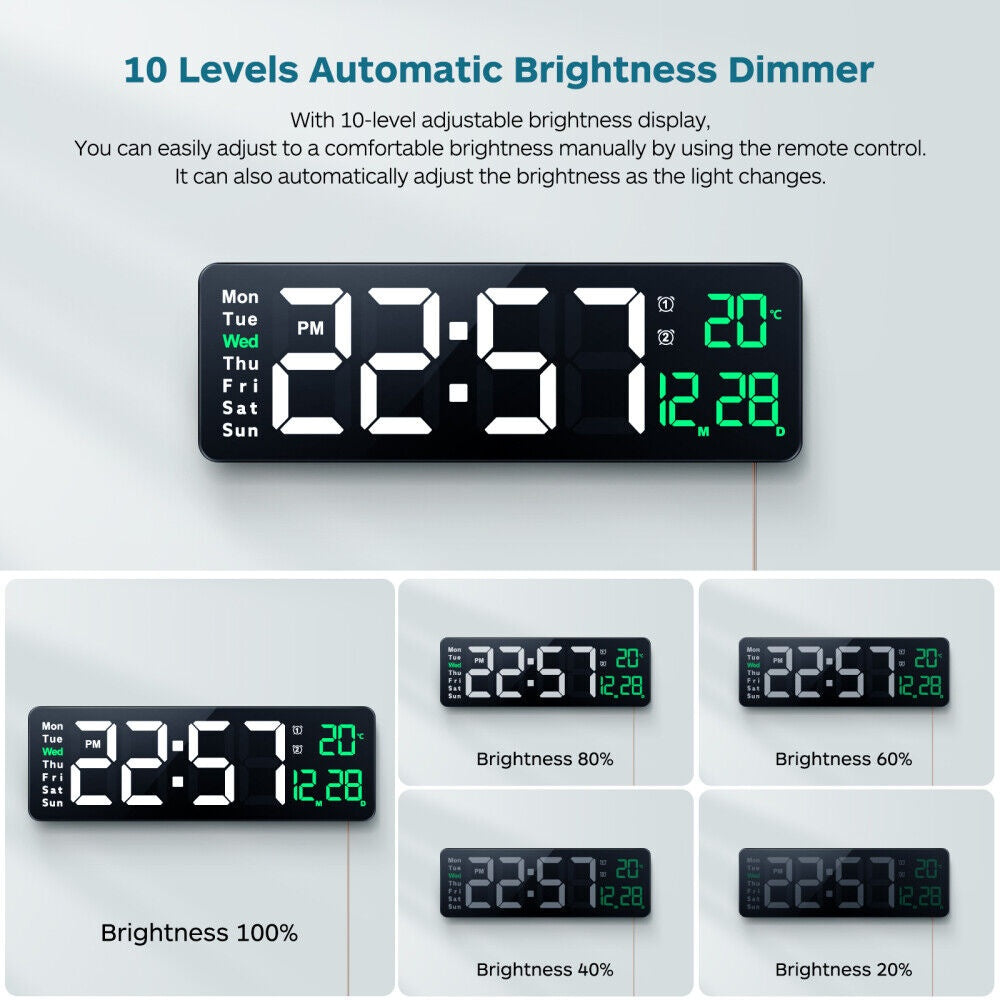 UK 16-inch LED Digital Clock With Battery - Luxe By Sarah