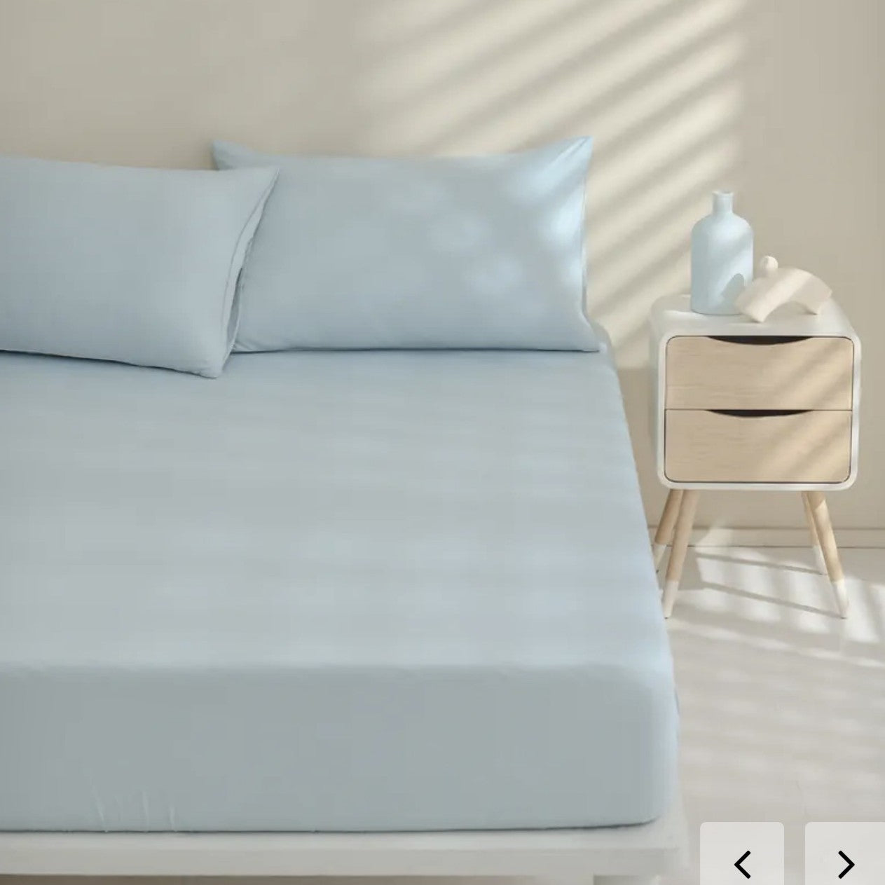 Cooling Nylon Fitted Sheet Bedding Set with Pillowcases