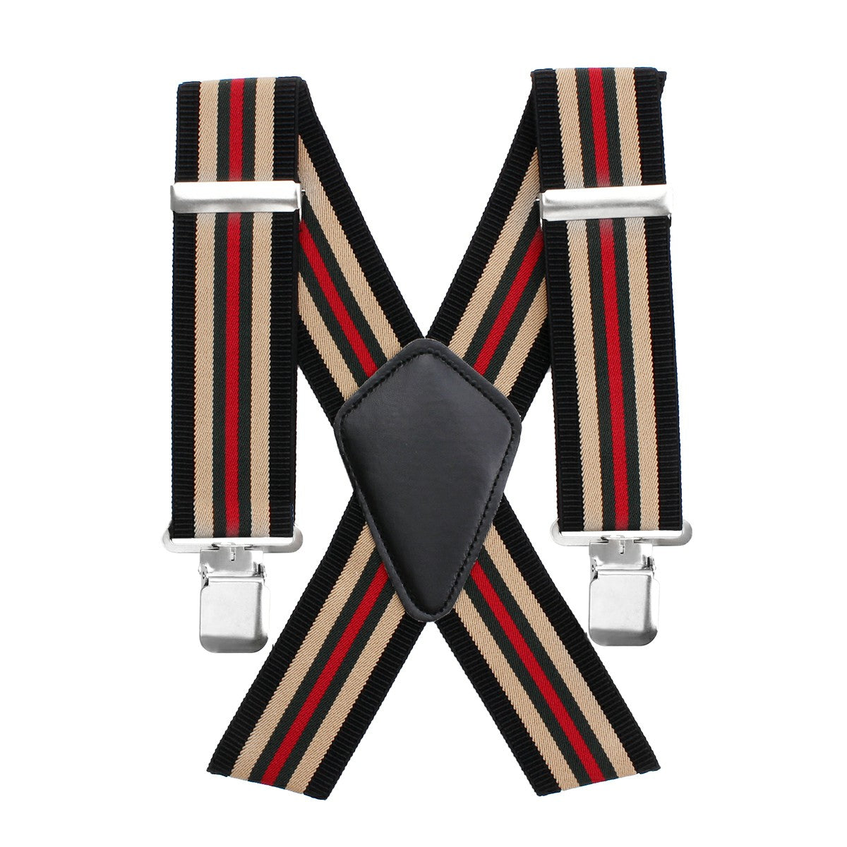 Adjustable Stripe Plain Mens Braces Suspenders Heavy Duty Trouser Elastic 50mm