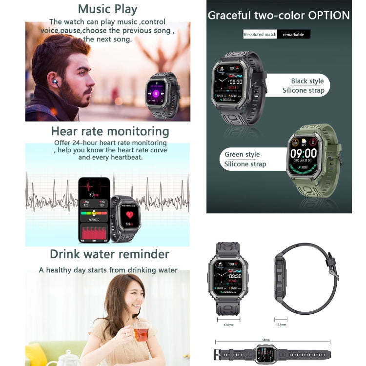 KR06 Waterproof Pedometer Sport Smart Watch, Support Heart Rate / Blood Pressure Monitoring / BT Calling Mira Sales