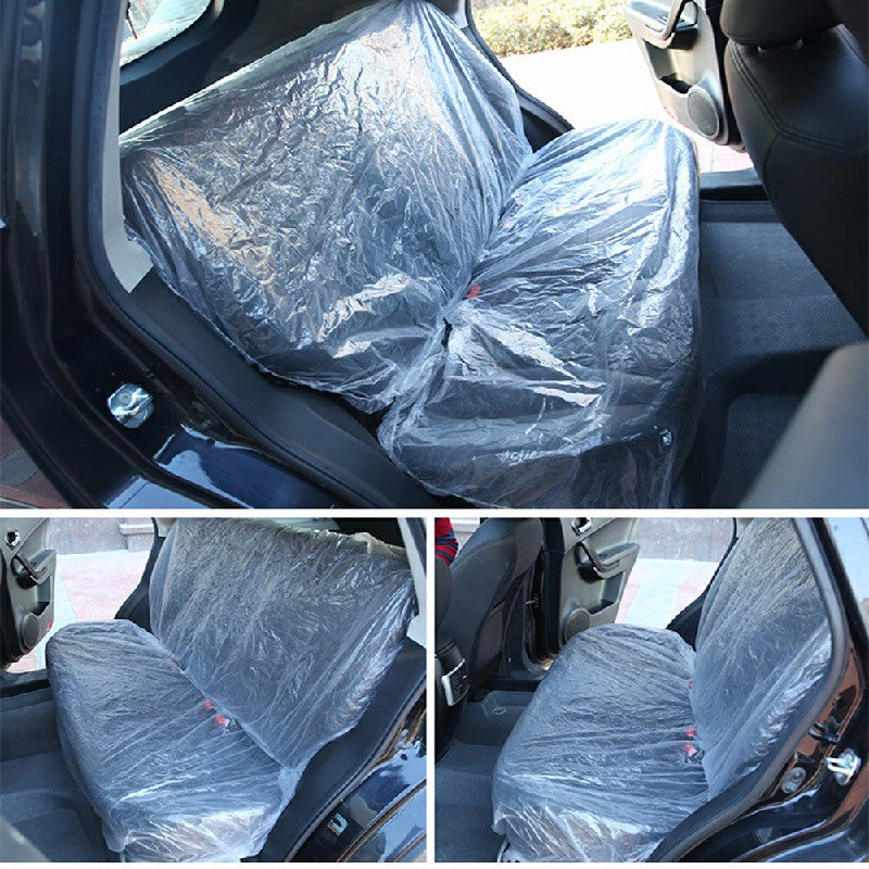 100pcs Disposable Plastic Car Seat Covers Vehicle Cover Valet Protective - Luxe By Sarah