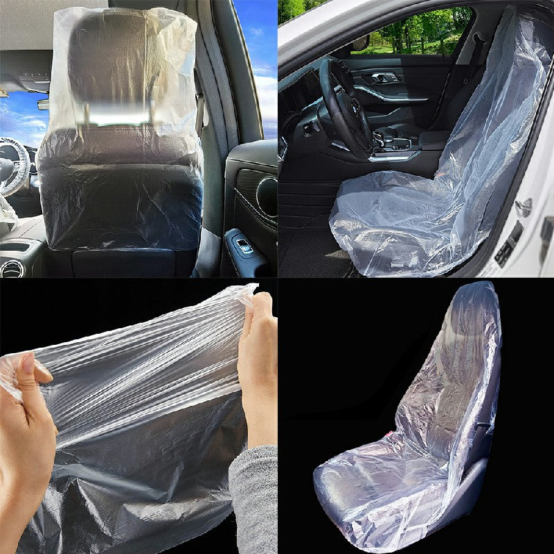 100pcs Disposable Plastic Car Seat Covers Vehicle Cover Valet Protective - Luxe By Sarah