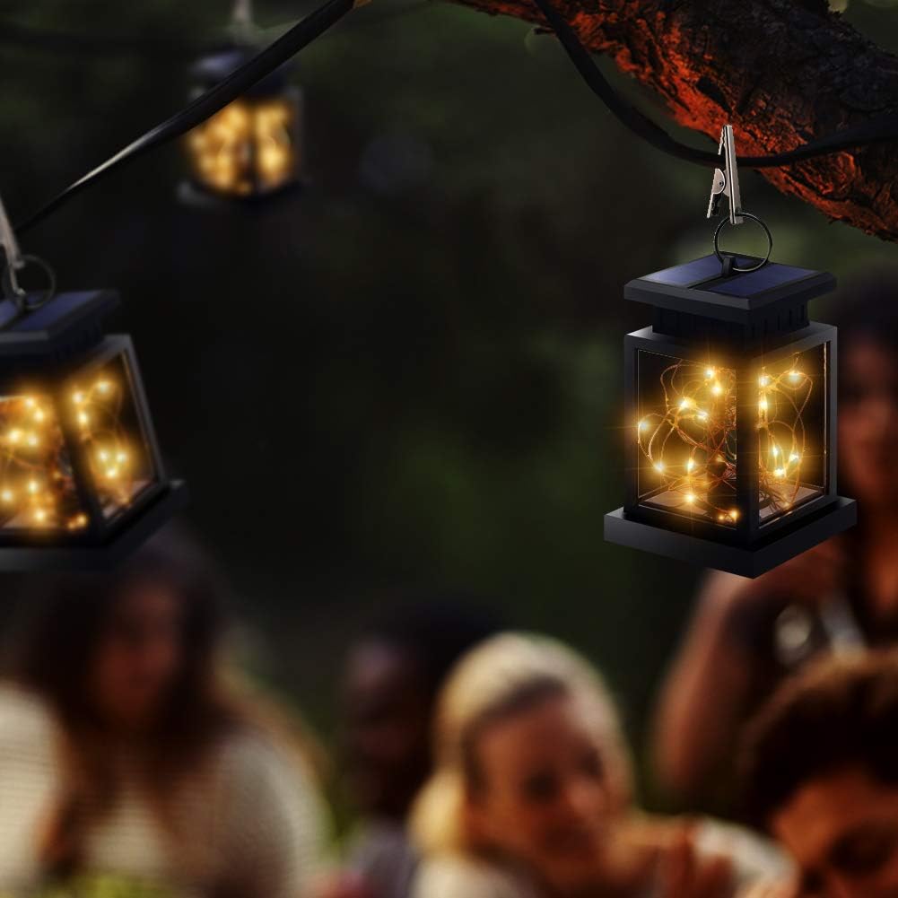 Solar Umbrella Lantern with Peg Clip Garden Decoration Light Fairy Light Stars Design - Luxe By Sarah