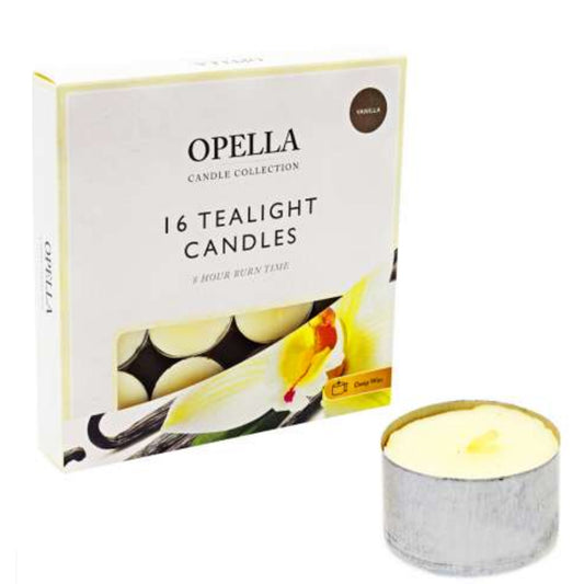 Tealight Candles 8 Hour Long Burn - Vanilla 16 pcs Luxe By Sarah
