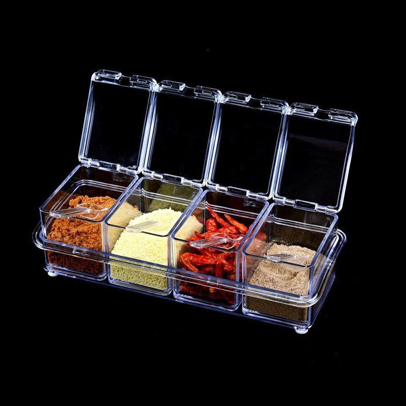 Acrylic Seasoning Box Crystal Clear Spice Container Jars 10 x 26 cm Luxe By Sarah