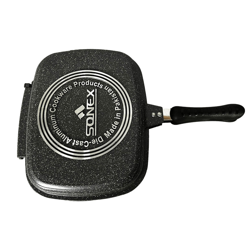 Double Sided Multifunctional Pan BBQ Grill Pan Diecast Kitchenware 36 cm - Random Colour Luxe By Sarah