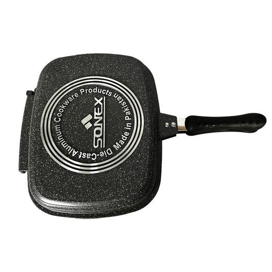 Double Sided Multifunctional Pan BBQ Grill Pan Diecast Kitchenware 36 cm - Random Colour Luxe By Sarah