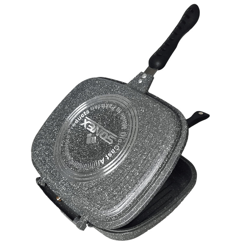 Double Sided Multifunctional Pan BBQ Grill Pan Diecast Kitchenware 36 cm - Random Colour Luxe By Sarah