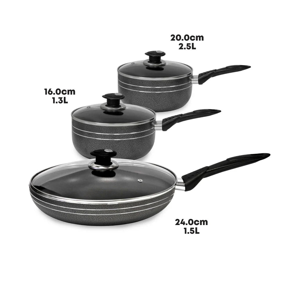 SQ Professional Una Non Stick Essential Pan Set of 6 Luxe By Sarah