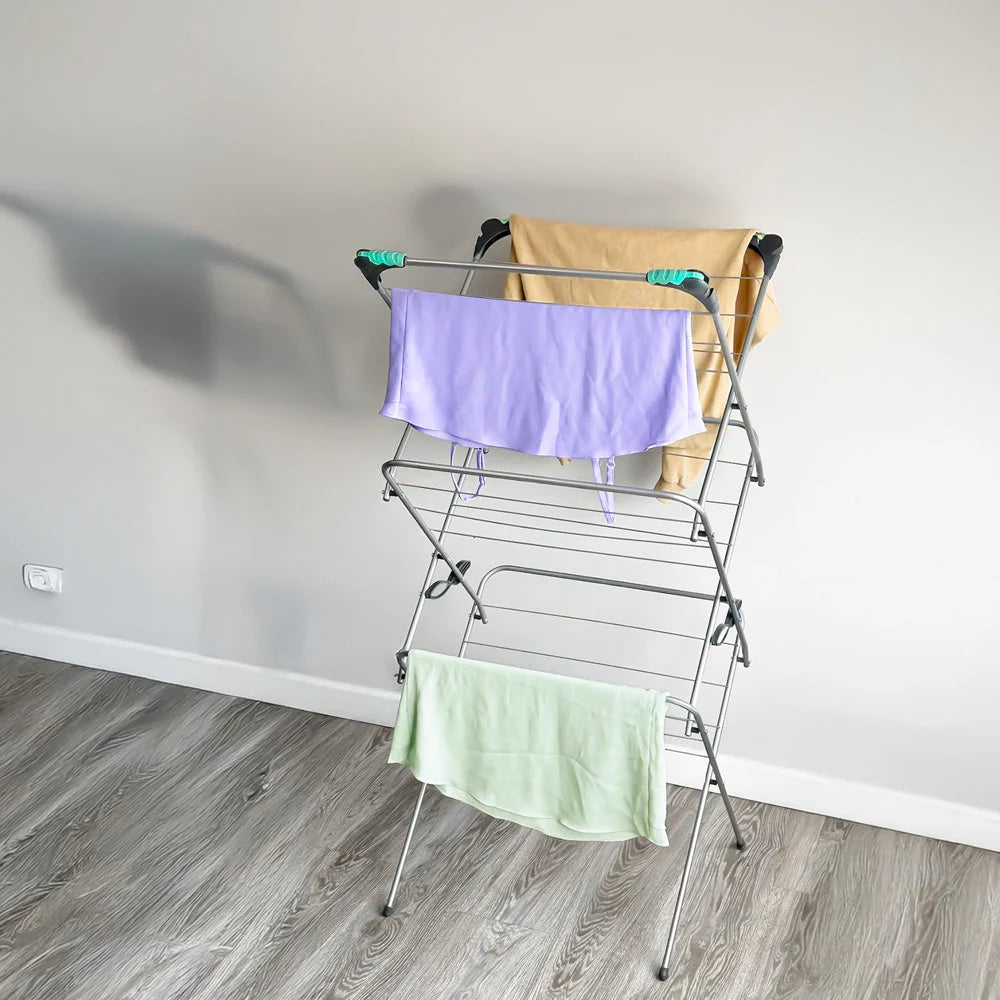 3 Tier Clothes Airer Drying Rack - Folding Indoor Laundry Hanger Stand Space Saver- Durane Mistral Luxe By Sarah